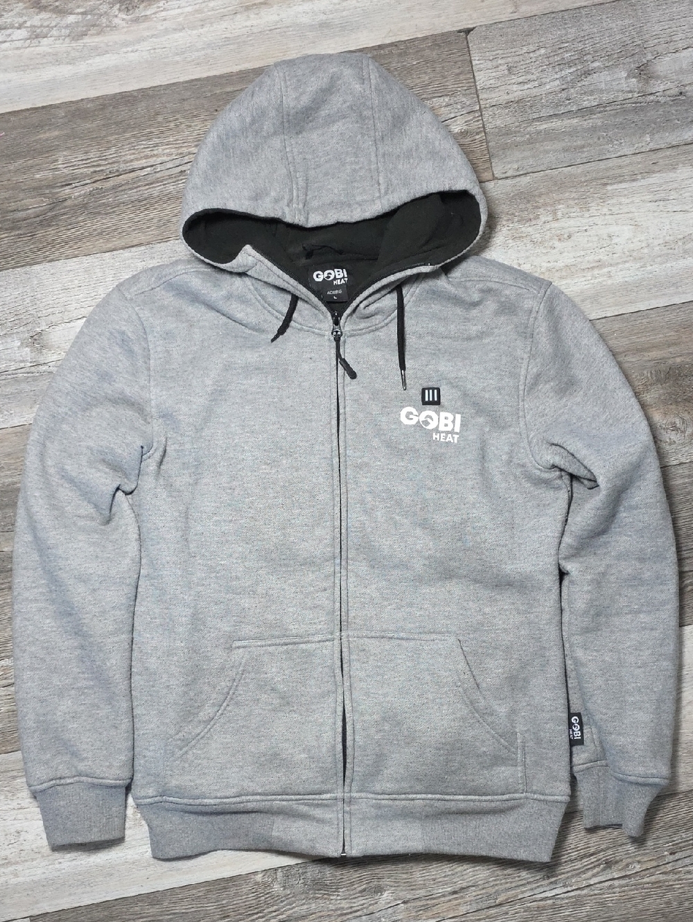 Gobi Heat Women's Gray Full-Zip Battery Powered Heating Hoodie Sz Lg UNTESTED